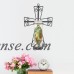 Wire Cross Religious Jar Candleholder, Matte Black   566053332